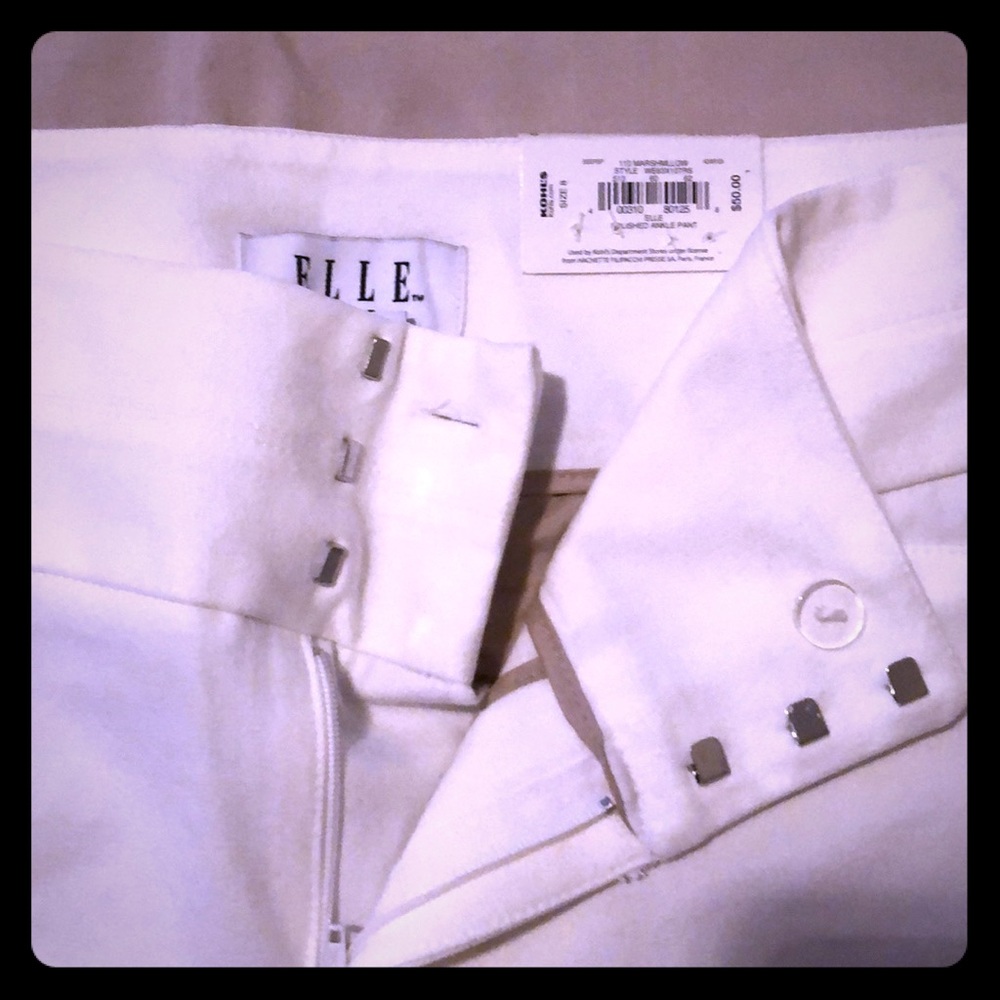 Off white capri pants. Dress up or down.